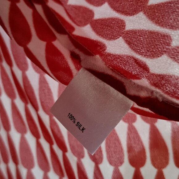 Tucker Ruffle Camisole Red Teardrop in Double Georgette Silk - Picture 5 of 8